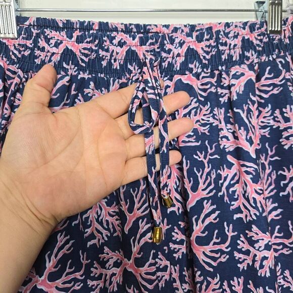 Simply Southern Naples Tassel Shorts Blue/Pink Size L/XL - Picture 5 of 9